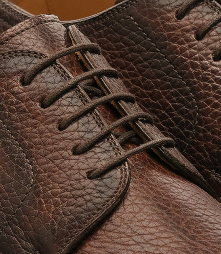 Height Increasing Brown Leather Nicolet Chunky Derby Shoes