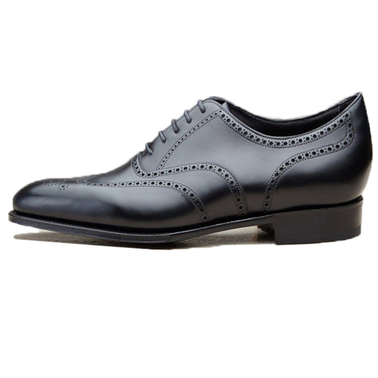 Height Increasing Black Leather Gedling Brogue Oxfords