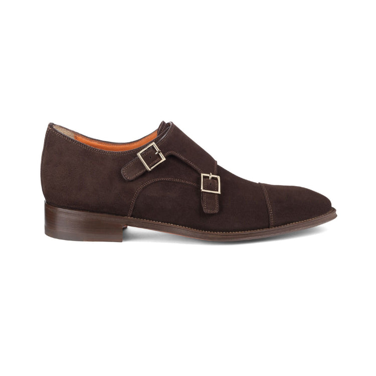 Height Increasing Brown Suede Castle Monk Straps