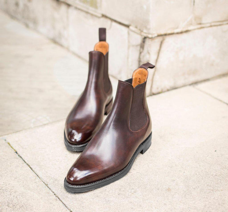 Height Increasing Brown Leather Fenland Slip On Chelsea Boots