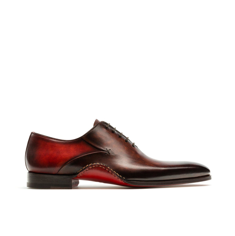 Height Increasing Red & Brown Leather Cobar Oxfords Shoes