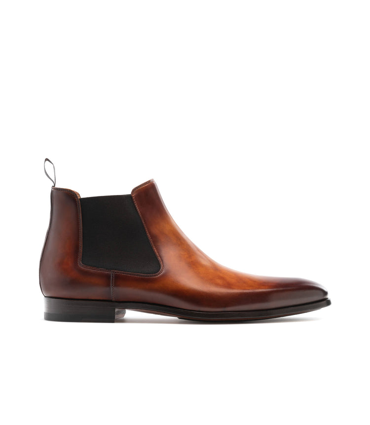 Flat Feet Shoes - Tan Leather Fenland Slip On Chelsea Boots