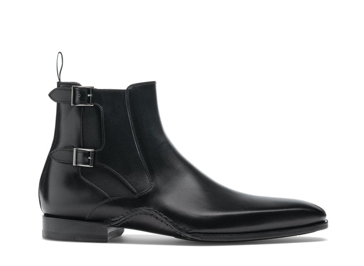 Flat Feet Shoes - Black Leather Dubbow Chelsea Boots with Arch Support