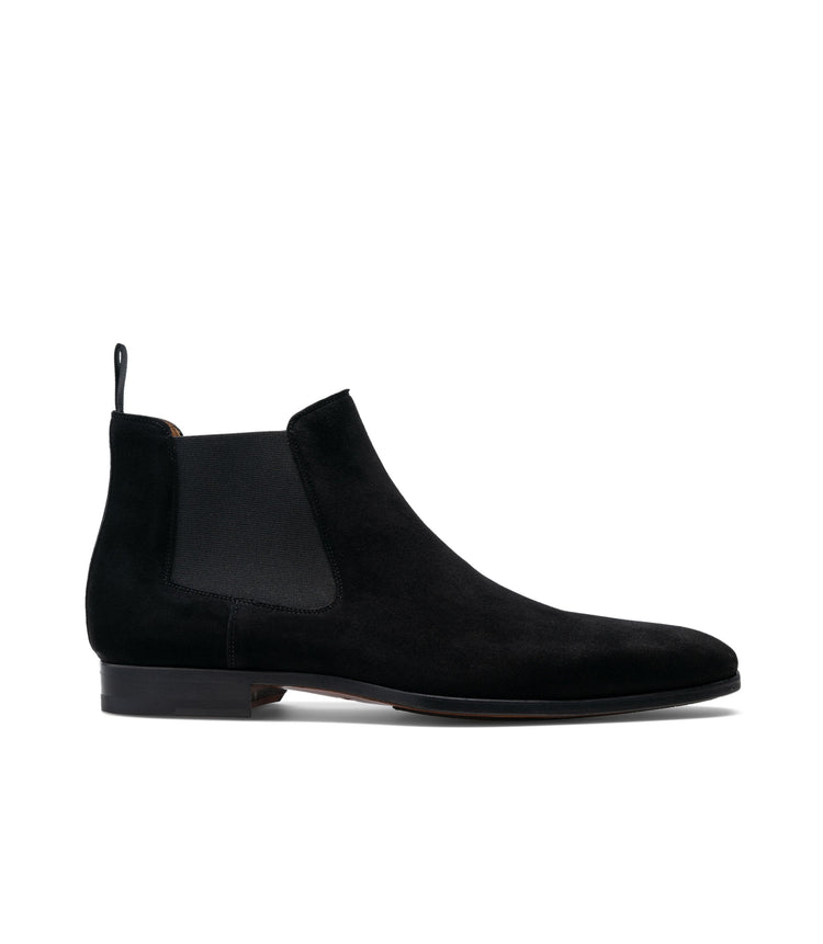 Flat Feet Shoes - Black Suede Strasburg Chelsea Boots with Arch Support