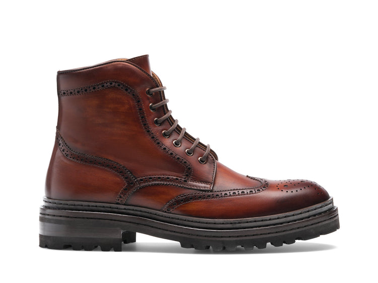 Tan Leather Travise Chunky Derby Boots
