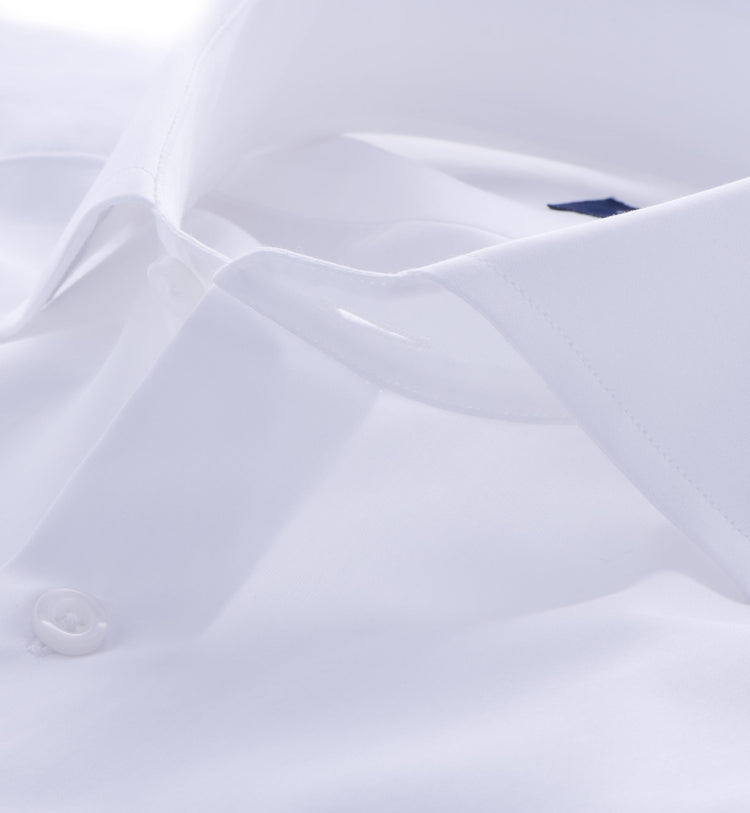White Cotton Broadcloth Lambeth Business Shirt