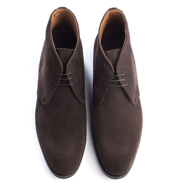 Height Increasing Brown Leather Fenland Lace Up Chukka Boots