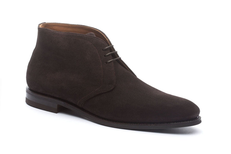 Flat Feet Shoes - Brown Leather Fenland Lace Up Chukka Boots with Arch Support