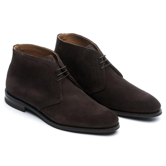 Flat Feet Shoes - Brown Leather Fenland Lace Up Chukka Boots with Arch Support