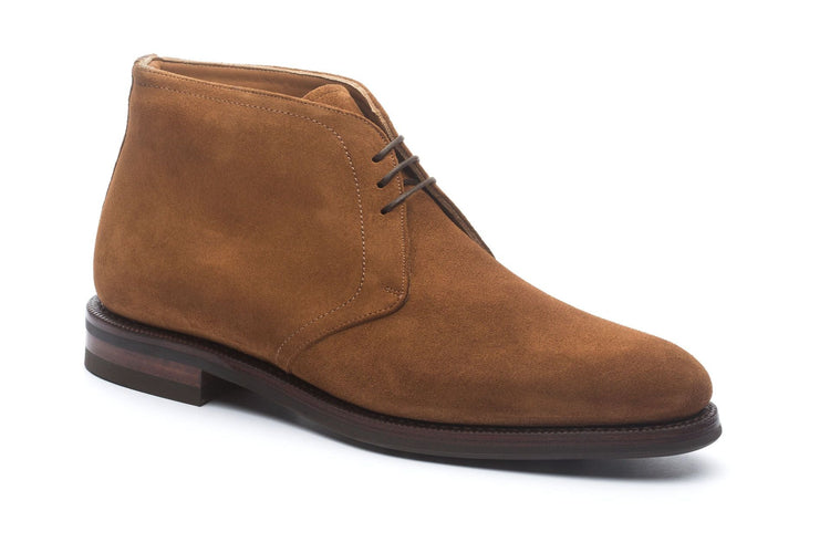 Height Increasing Tan Suede Epsom Lace Up Chukka Boots