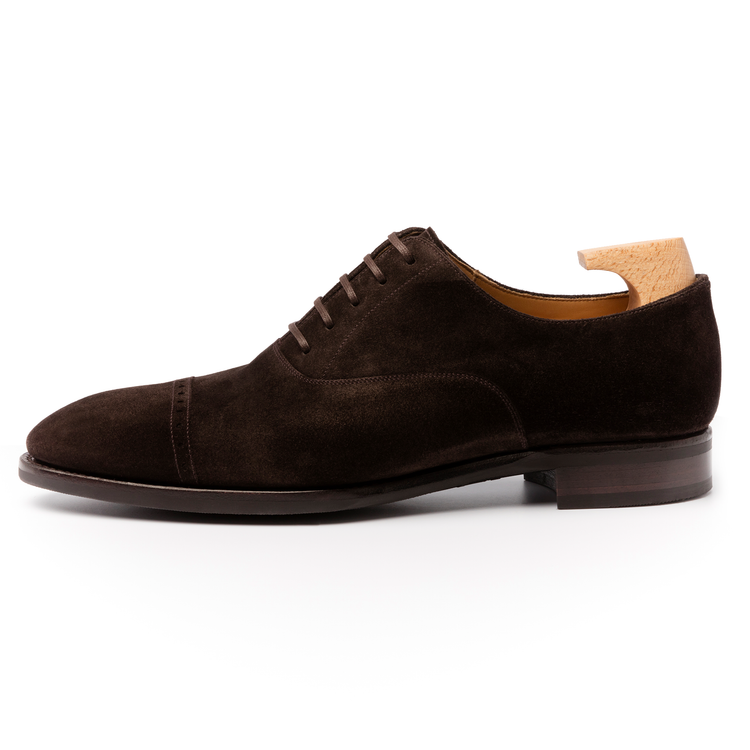 Height Increasing Brown Suede Eastney Toe Cap Oxfords