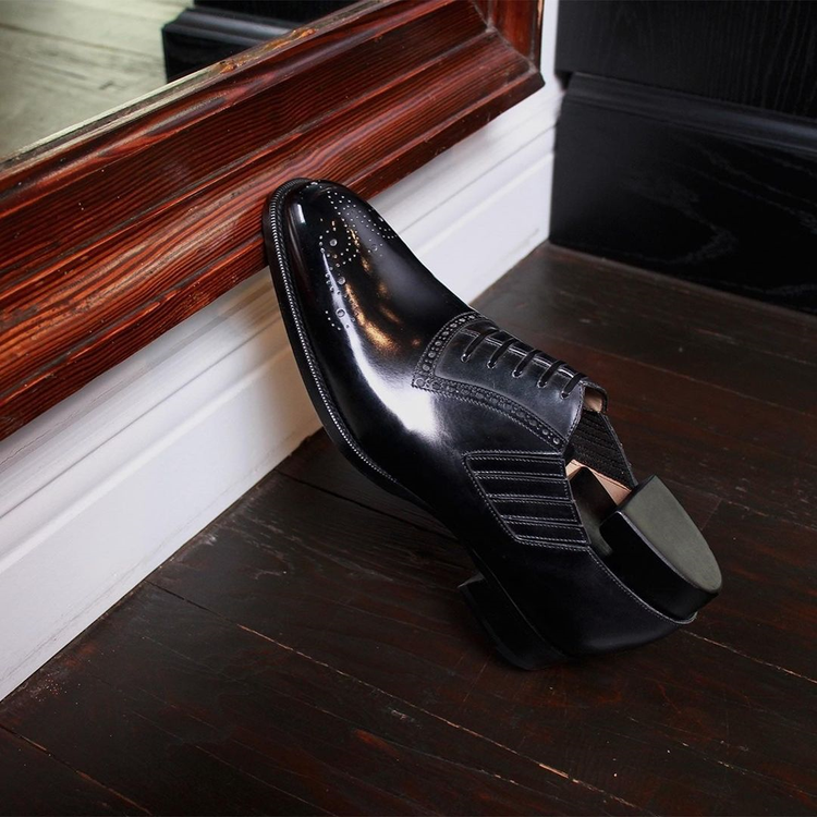 Height Increasing Black Leather Davos Opera Oxfords - Formal Shoes