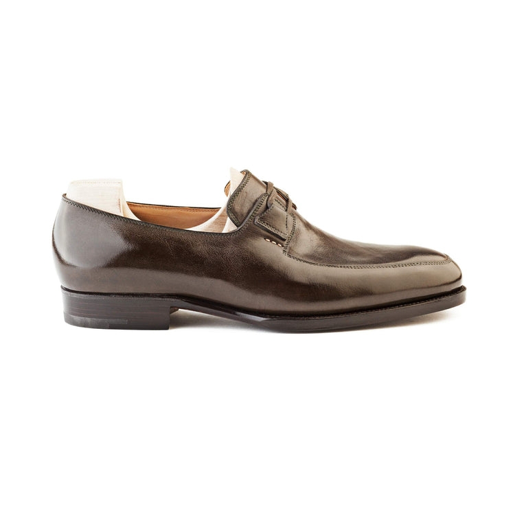 Flat Feet Shoes - Goodyear Welted Barcelos Olive Green Leather Loafer With Violin Leather Sole with Arch Support