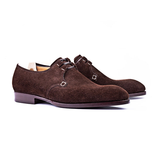 Flat Feet Shoes - Goodyear Welted Sardoal Brown Suede Derby Loafer With Violin Leather Sole with Arch Support