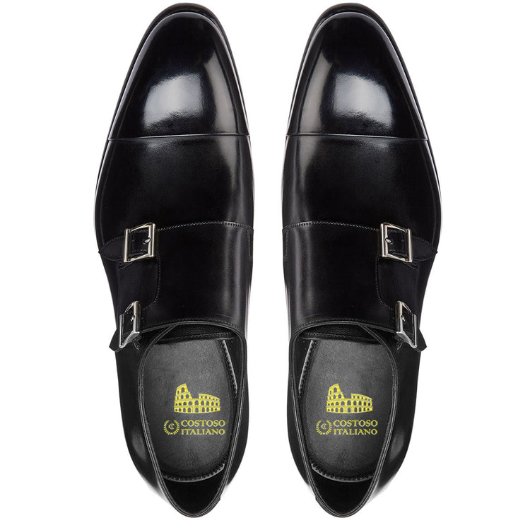 Black Leather Castle Monk Straps - Formal Shoes