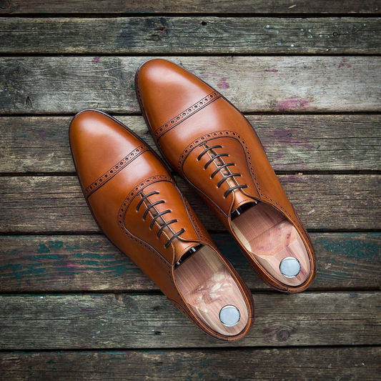 Tan Leather Leiria Brogue Toecap Oxfords - Formal Shoes