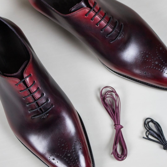 Burgundy Brown Leather Monsanto Oxfords - Formal Shoes