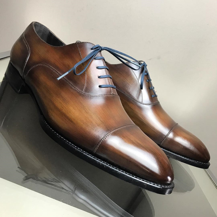 Tan Leather Sagres Toecap Oxfords - Formal Shoes