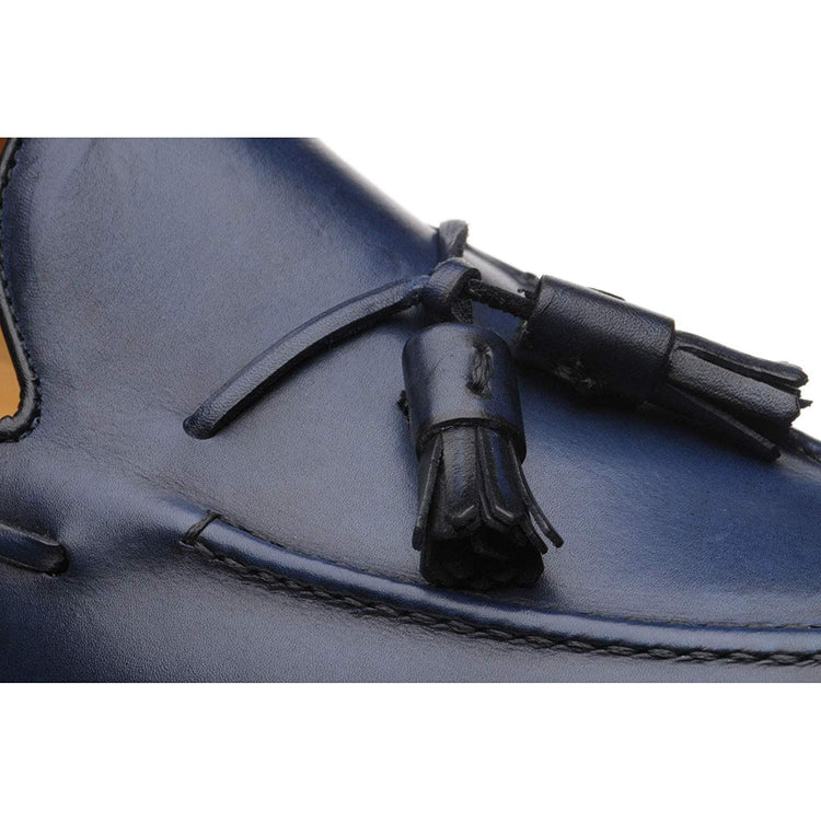 Navy Blue Leather Rainham Loafers