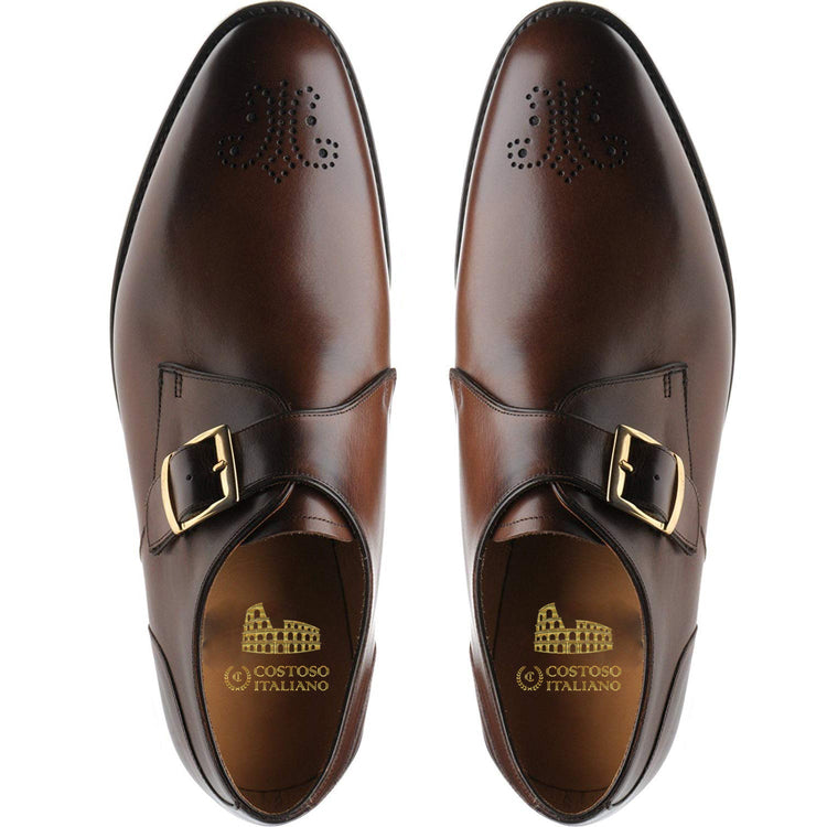 Brown Leather Stamshaw Monk Straps