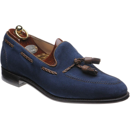Blue Suede Leather Purley Loafers