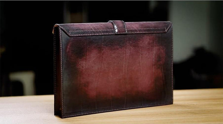 PERSONALIZABLE - Leather Laptop/iPad Sleeve Messenger Bag