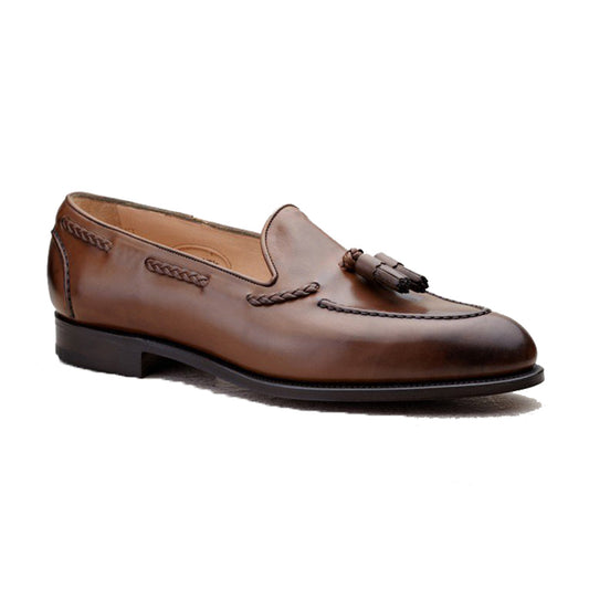Brown Leather Swale Tassel Loafers