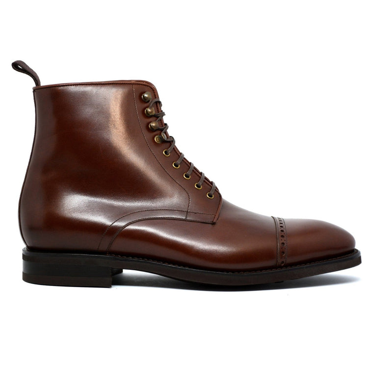 Flat Feet Shoes - Brown Leather Caldecote Lace Up Boots with Arch Support