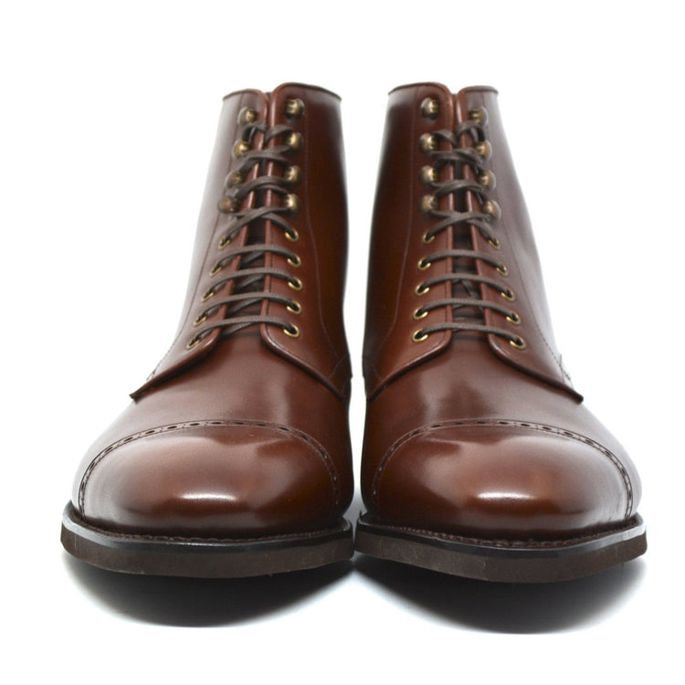 Flat Feet Shoes - Brown Leather Caldecote Lace Up Boots with Arch Support