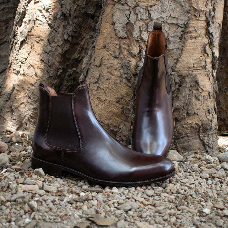 Brown Leather Fenland Slip On Chelsea Boots