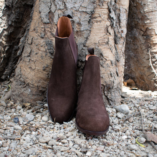 Brown Suede Fenland Slip On Chelsea Boots