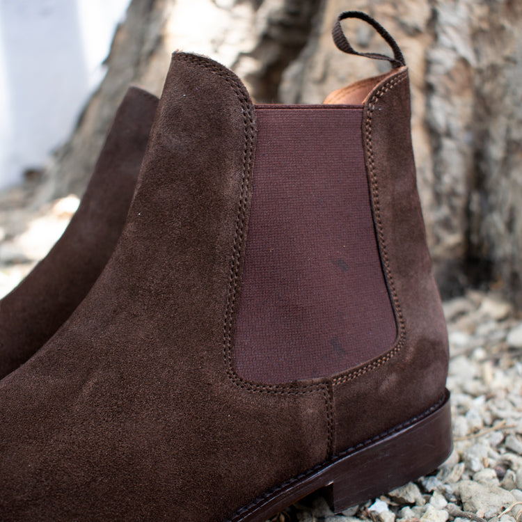 Brown Suede Fenland Slip On Chelsea Boots