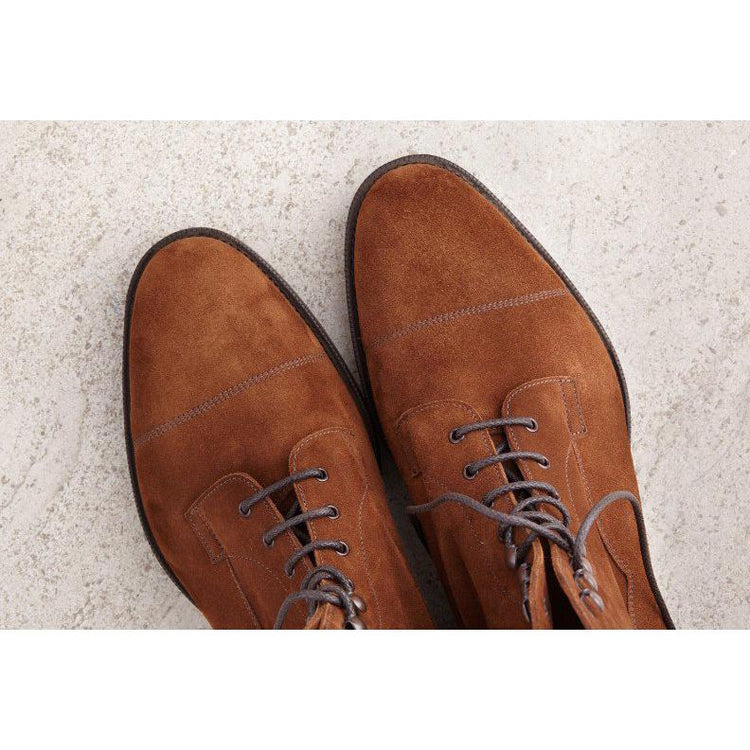 Flat Feet Shoes - Tan Leather Purley Lace Up Boots with Arch Support