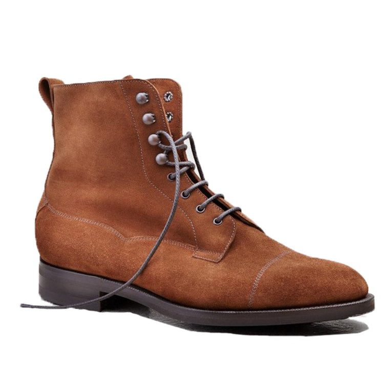 Flat Feet Shoes - Tan Leather Purley Lace Up Boots with Arch Support