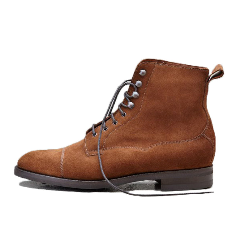 Height Increasing Tan Leather Purley Lace Up Boots