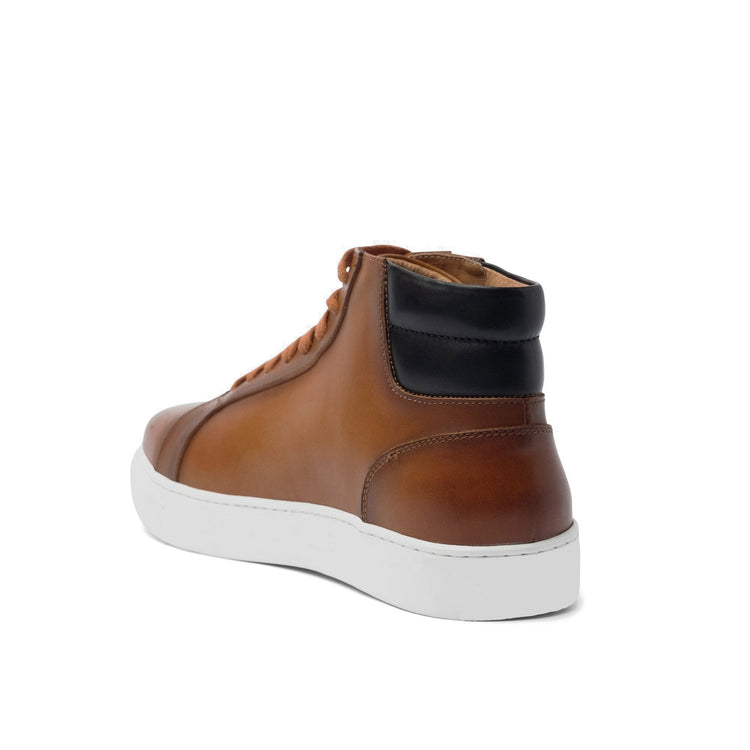 Height Increasing Tan Leather Angus Sneaker Boots