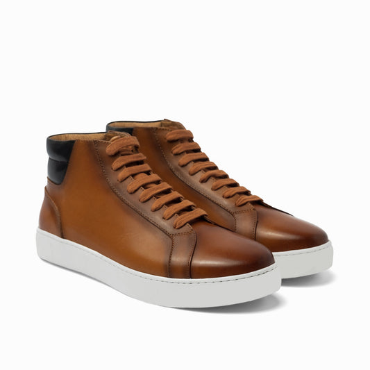 Height Increasing Tan Leather Angus Sneaker Boots