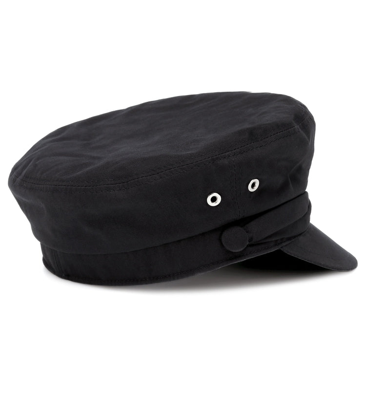 Black Suede Luarca Captain's Hat