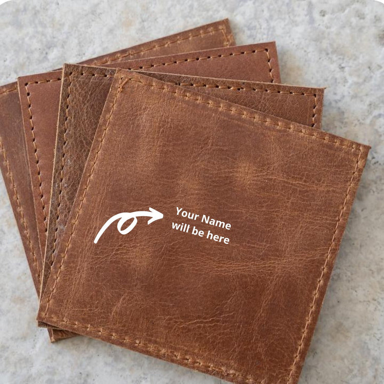 PERSONALIZABLE - Leather Coasters