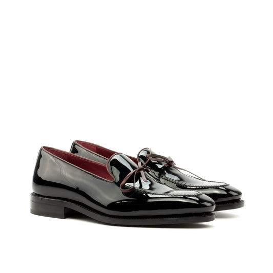 Flat Feet Shoes - Goodyear Welted Sabugal Black Patent Laced Loafer With Violin Leather Sole with Arch Support