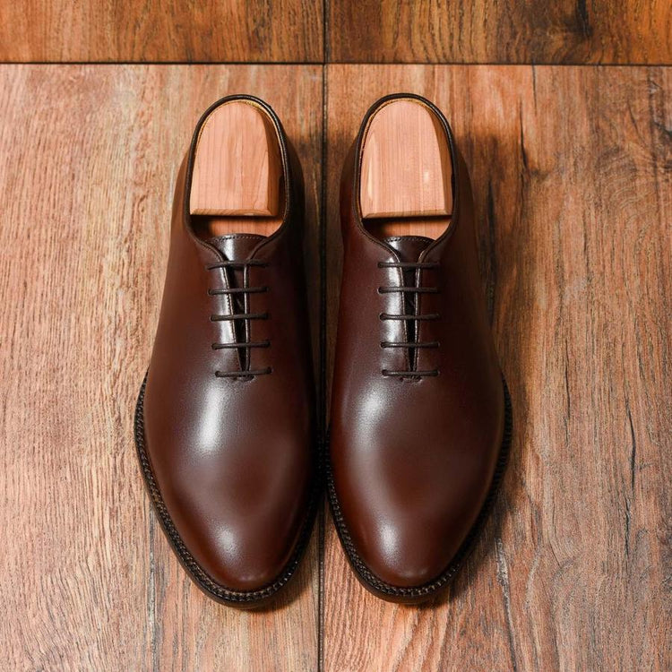 Flat Feet Shoes - Brown Leather Drayton One Cut Oxfords with Arch Support