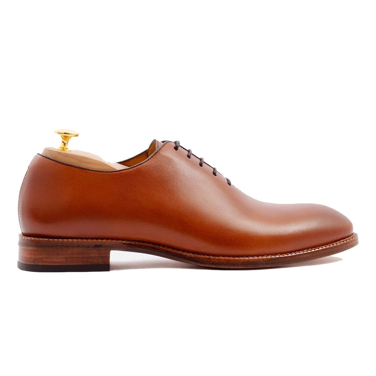 Flat Feet Shoes - Tan Leather Drayton One Cut Oxfords with Arch Support