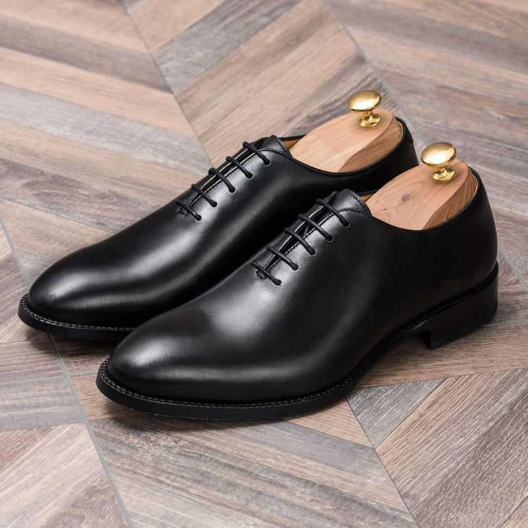 Flat Feet Shoes - Black Leather Drayton One Cut Oxfords with Arch Support