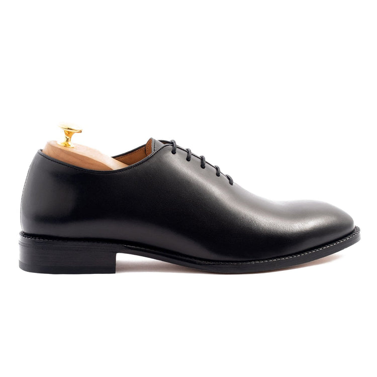 Flat Feet Shoes - Black Leather Drayton One Cut Oxfords with Arch Support