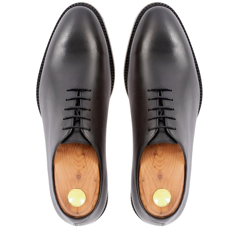 Flat Feet Shoes - Black Leather Drayton One Cut Oxfords with Arch Support