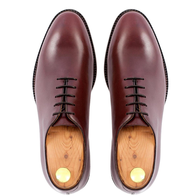 Flat Feet Shoes - Cherry Brown Leather Drayton One Cut Oxfords with Arch Support