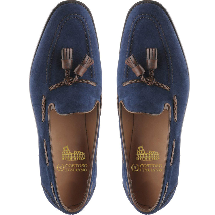 Blue Suede Leather Purley Loafers