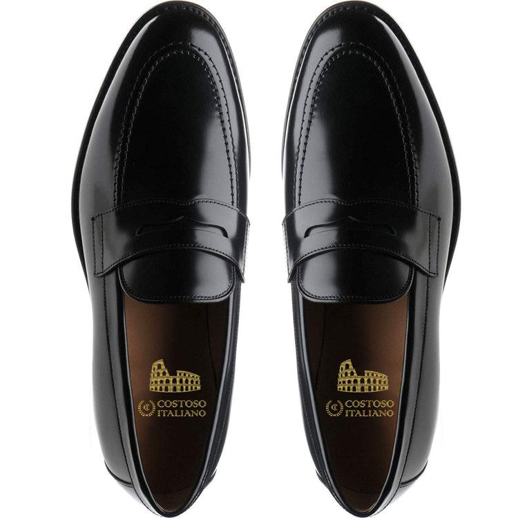 Black Leather Clapham Loafers