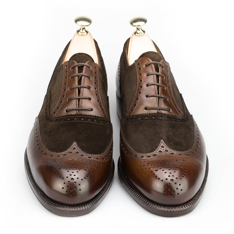 Height Increasing Brown Suede & Leather Romford Brogue Oxfords