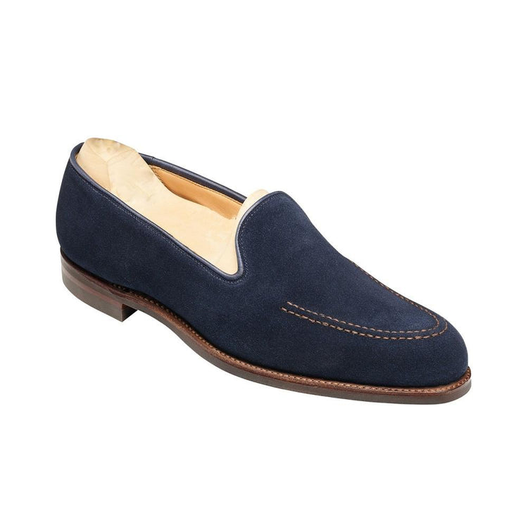 Flat Feet Shoes - Navy Blue Suede Rotenburg Loafers with Arch Support